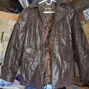 Giacca leather brown jacket